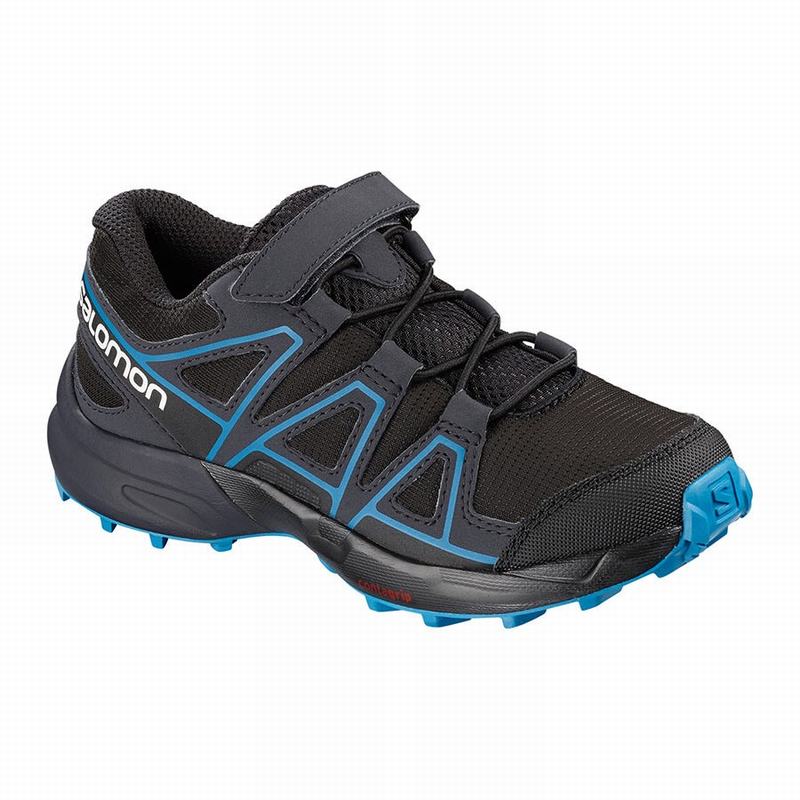 Salomon Singapore Kids Trail Running Shoes - SPEEDCROSS Black/Deep Grey | 28350-FQZH